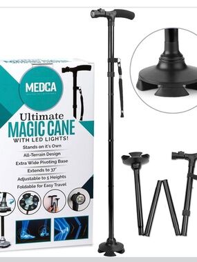 MEDCA Ultimate Magic Cane - Adjustable & Foldable with LED Lights